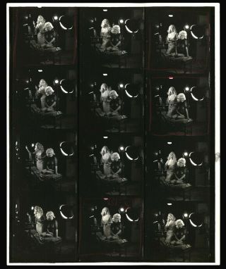 Bunny Yeager Estate Pin - Up Contact Sheet 12 Frames Bunny And Maria Stinger 1960s