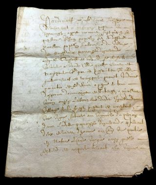 Antique Manuscript 1640 8 Pages