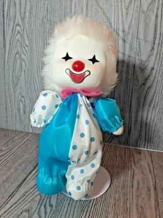 Vintage 1986 Poter Musical Wind Up Clown Moving Head Japan Movements With Stand