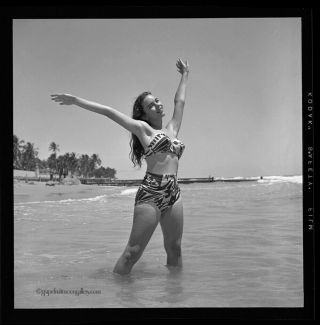 Bunny Yeager 1954 Camera Pin - up Negative Photograph Pretty Bathing Beauty Model 2
