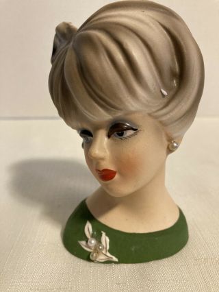 Vintage Lady Head Vase,  C 7471,  Napco,  4 1/2” Tall