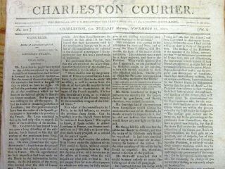 1803 Charleston South Carolina Newspaper W 5 Ads Negr0 Slaves & Runaway