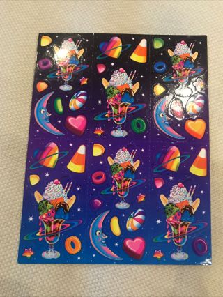 1990 Vintage Rare Lisa Frank Galactic Sundae Sticker Sheet S249