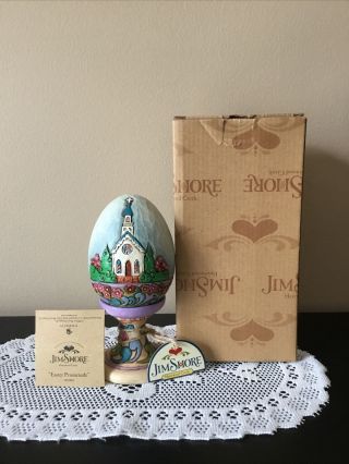 Jim Shore - “easter Promenade” - Egg On Stand - 2 Piece