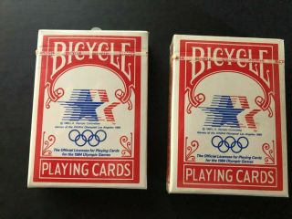Bicycle Playing Cards 1984 Los Angeles Olympics Vintage 2 Decks