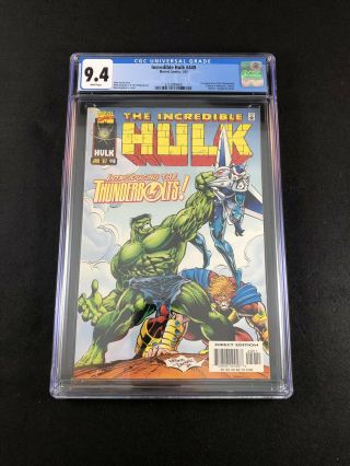 The Incredible Hulk 449,  Cgc 9.  4,  First Appearance Thunderbolts,  Hot Key