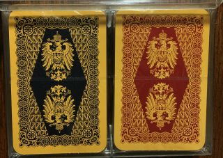 Vintage West German Playing Cards Dual Deck Edition Eagle Design Mid - Cent Ornate