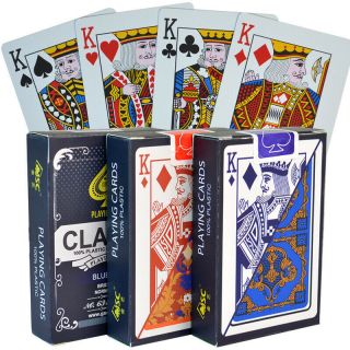 10 Decks Classic 100 Plastic Playing Cards Bridge Size Regular Index