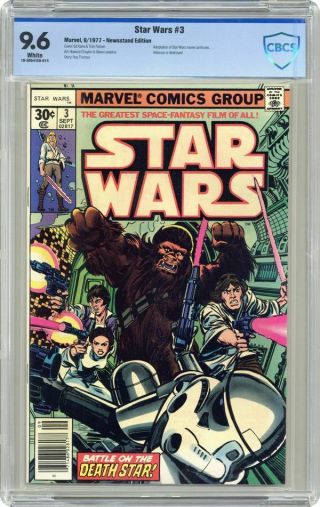 Star Wars 3 Marvel 1977 Cbcs 9.  6 Newsstand 1st App Of Death Star