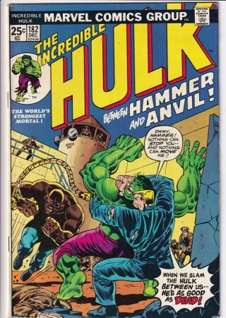 The Incredible Hulk 182 Wolverine Cameo Dec 1974 Marvel Yes Mvs