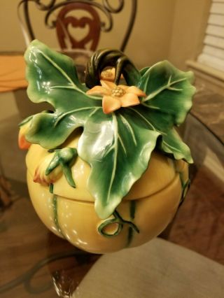 Fitz And Floyd Classics Autumn Harvest Covered Pumpkin Gourd Covered Dish