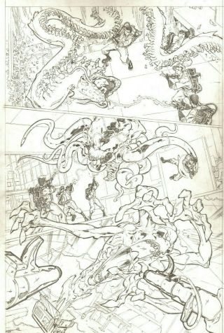 Ghostbusters 2 Page 18 Pencil Art Steve Kurth Ghost Busting Action