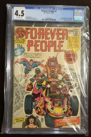 Forever People 1 - Cgc 4.  5 Ow - Key 1st Appearance Darkseid Kirby Dc Comics 1971
