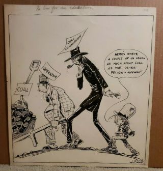 GAAR WILLIAMS Art Political Editorial Cartoon 1918 US Coal Commission 2