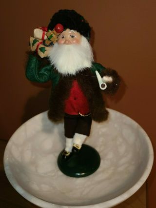 Byers Choice Retired 1996 Knickerbocker Santa With Pipe And Sack Of Gifts