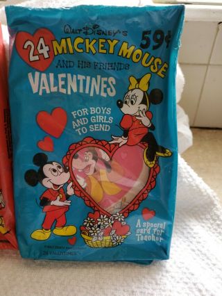 VINTAGE WALT DISNEY 2 PACKAGES VALENTINE CARDS MICKEY MOUSE AND FRIENDS 2
