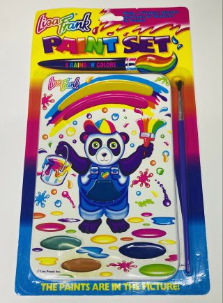 Lisa Frank Vintage Panda Painter Paint Set Picture Sheets Stickers Rare