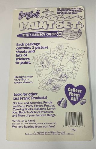 Lisa Frank Vintage Panda Painter Paint Set Picture Sheets Stickers Rare 2