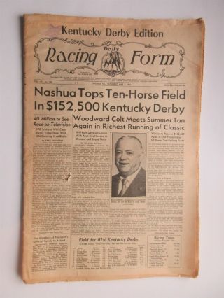 Daily Racing Forum May 7.  1955 Kentucky Derby Edition - Nashua