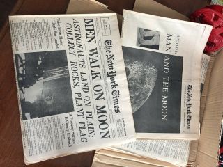 York Times Men Walk On Moon July 21,  1969 & Man And The Moon July 17,  1969