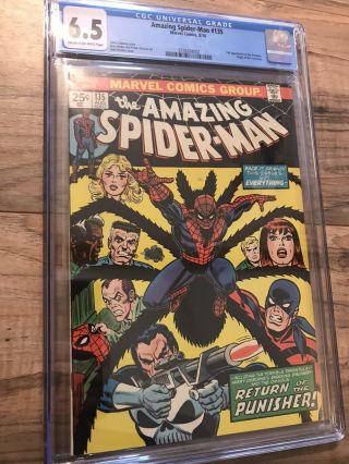 The Spiderman 135 Cgc 6.  5 2nd Appearance Of The Punisher