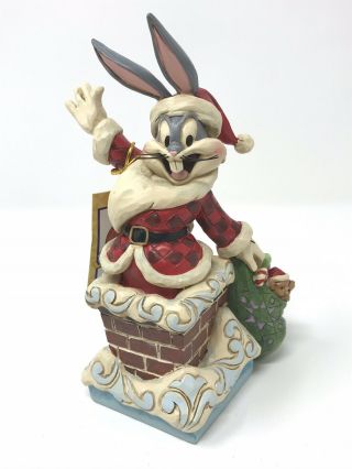Enesco Jim Shore Looney Tunes Santa Bugs Bunny Up On The Roof Top 4052808