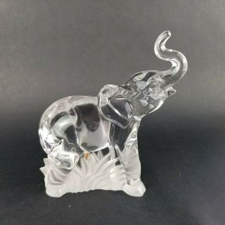 Lenox Fine Crystal Elephant Glass Figurine Germany 6.  75 " Tall Clear Glass
