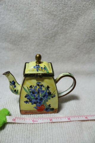 Rare Kelvin Chen " Enamel Miniature Tea Pot " 2005 Le,  Signed (trinket Box)
