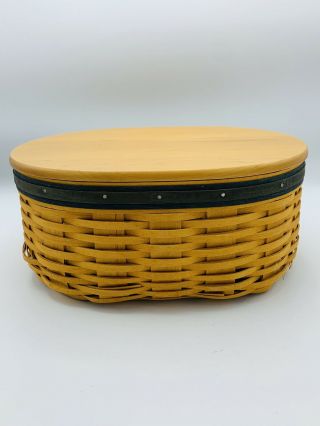 Longaberger Collector’s Club Harmony Basket 1 Handwoven Lid Protector Signed 2