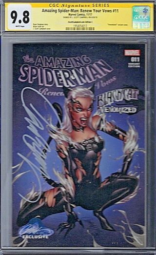 Spider - Man Renew Vows 11 Cgc Ss 9.  8 Variant C Signed J.  Scott Campbell