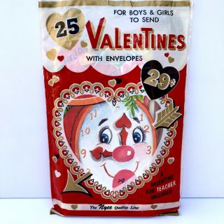 Vintage Package Of 25 Valentine Cards Old Stock Anthropomorphic