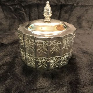 Vintage Godinger Silver Plate,  Velvet Lined 1991 Oval Trinket/jewelry Box