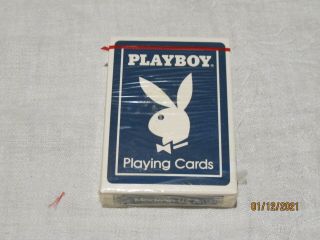 Rare Vintage Blue Bicycle Playboy Playing Cards Ak 7206
