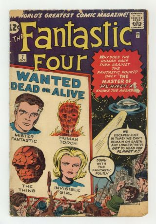 Fantastic Four 7 Fr/gd 1.  5 Restored 1962