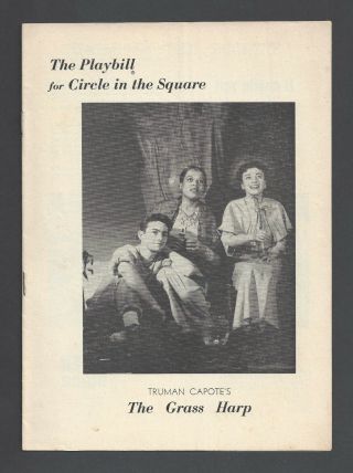 Truman Capote " The Grass Harp " Clarice Blackburn / Ruth Attaway 1953 Playbill