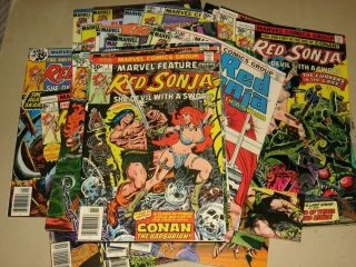 Red Sonja Set 1 - 15 Marvel Feature 1 - 7 (39 Marvel Comics 1975 - 1980 