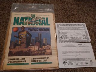 The National Sports Daily News Paper January 31 1990 Magic Johnson Autograph
