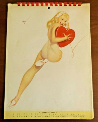 1947 George Petty/fawcett Publications Pin Up Calendar Pages - 7 Months/pages
