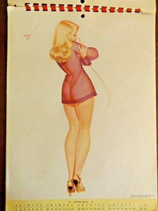 1947 George Petty/Fawcett Publications Pin Up Calendar Pages - 7 Months/Pages 2