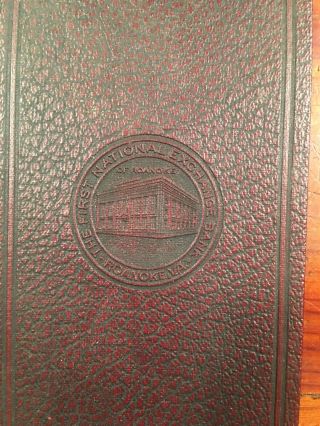 Vintage The First National Exchange Bank Roanoke,  Virginia Deposit Book NOS 2
