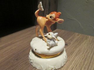 Lenox Disney Bambi 60th Anniversary Treasure Box Figurine With Charm Trinket Box