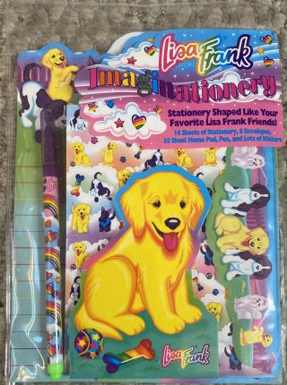 Vintage Lisa Frank Imaginationery Stationery Set Dogs Envelopes Memo Stickers