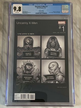 Uncanny X - Men 1 Greg Land Hip Hop Variant Comic Book Marvel Cgc 9.  8