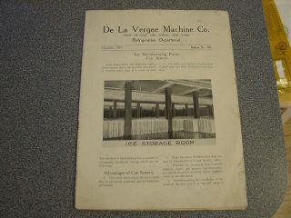 1910 De La Vergne Machine Co Ny Frick Waynesboro Pa Bulletin Ice Manufacturing