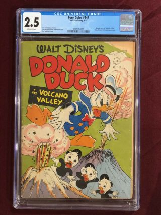 Four Color 147 Cgc 2.  5 Mckimson Disney Donald Duck Volcano Valley 1947