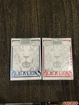 David Blaine Black Lions Red & Blue Edition Playing Cards Rare