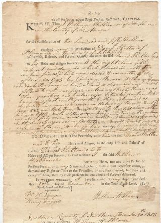 Revolutionary War Veterans Autographs Haven Connecticut Deed Document 1803