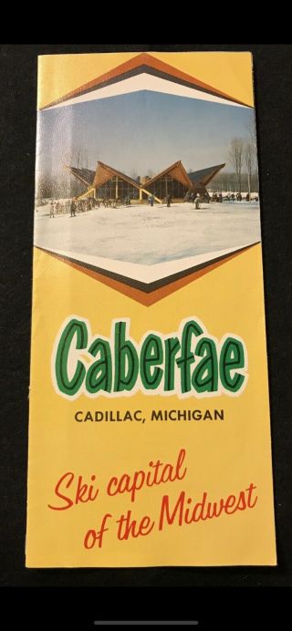 Caberfae Vintage 1965 - 66 Ski Brochure Cadillac Michigan Travel Souvenir Ephemera