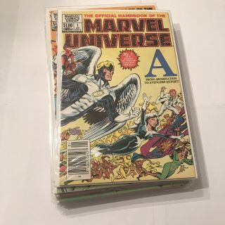 Official Handbook Of The Marvel Universe 1982 Edition 1 - 15 Full Run Near