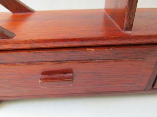 Asian Chinese Wooden Display Shelf / Stand With 2 Drawers (Round) 2